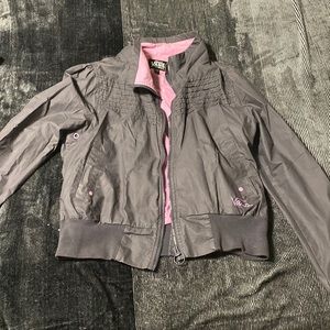 Vans “members only” style jacket, grey with pink lining, size XL